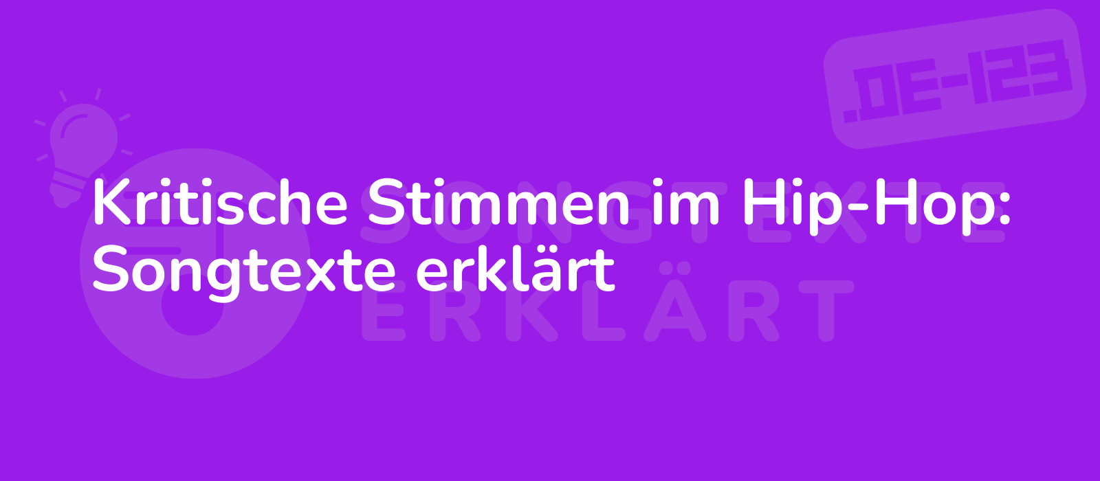 Kritische Stimmen im Hip-Hop: Songtexte erklärt