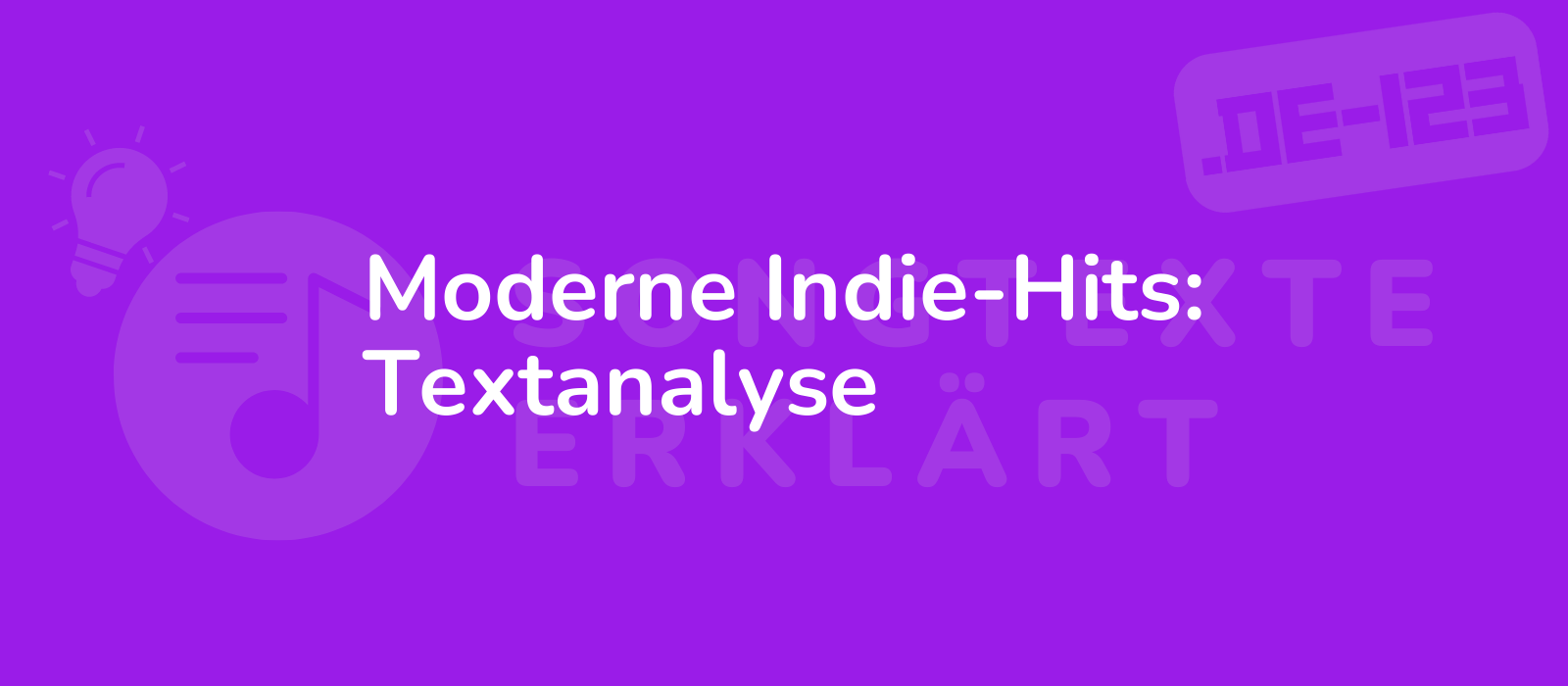 Moderne Indie-Hits: Textanalyse